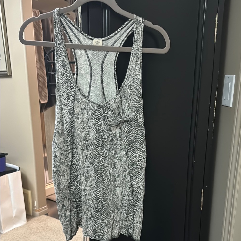 Wilfred Gray and Cream Relaxed Tank Top